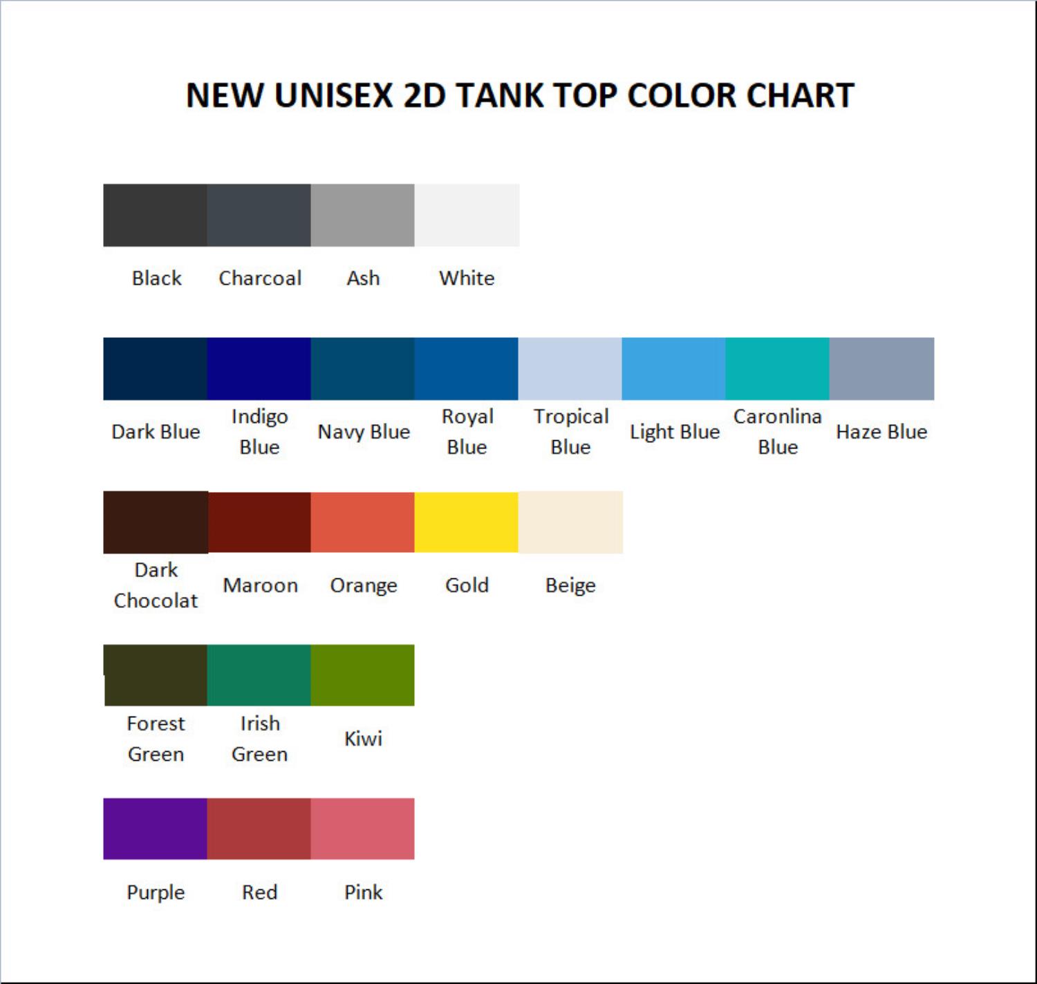 tank top color chart - Balatro Merch