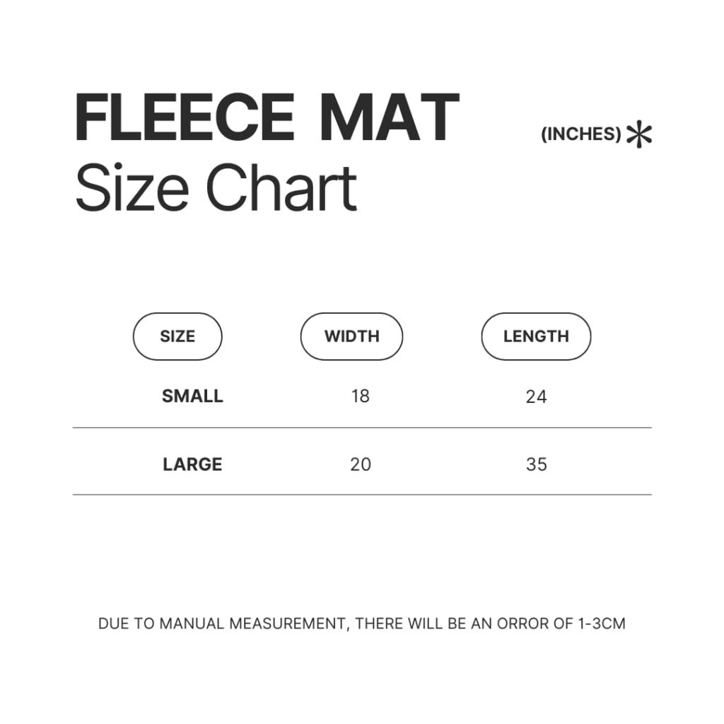 Fleece Mat Size Chart - Balatro Merch