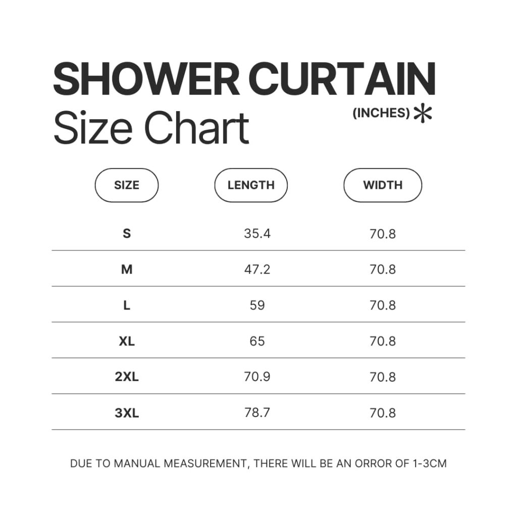 Shower Curtain Size Chart - Balatro Merch